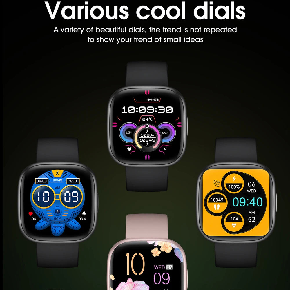 Outdoor Multi-function Smartwatch Women Men Blue Tooth Call Smart Watch Health Monitoring Cubic Style Ul Sports 1ATM Waterproof